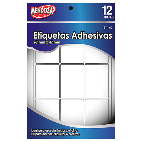 Etiquetas Adhesivas Genéricas 67 X 47 Mm Para Oficina