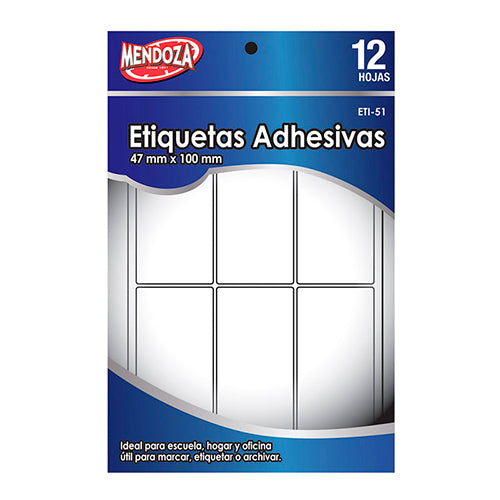 Etiquetas Adhesivas Oficina 50 X 100 Mm Blanca Autoahesiva