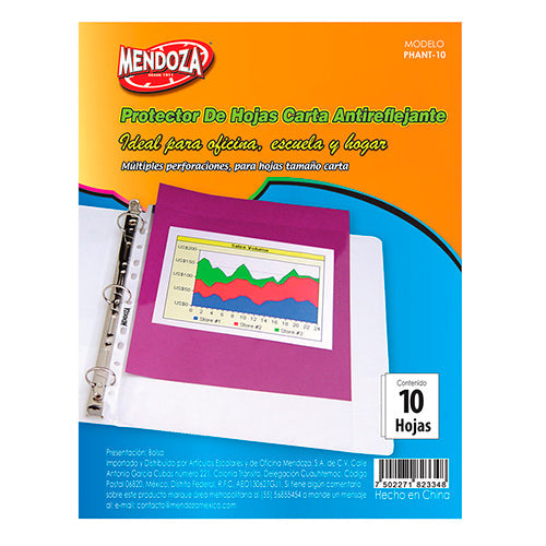 Protector De Hojas Carta Genérico Antirreflejante Paquete 10 Piezas