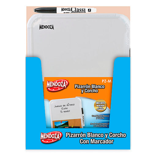 PIZARRON BLANCO Y CORCHO 21.59 X 27.9 cm CON MARCADOR MOD.PZ-M