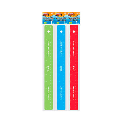 REGLA METALICA 30 cm COLORES MOD.RMC-1