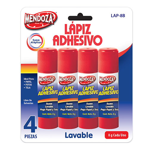 LAPIZ ADHESIVO 8 g EN BLISTER C/4 PZAS MOD.LAP-8B