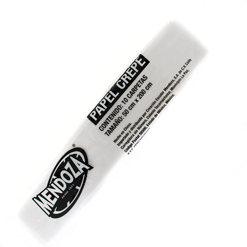 Papel Crepé Mendoza Blanco Para Manualidades Paquete Con 10 Piezas