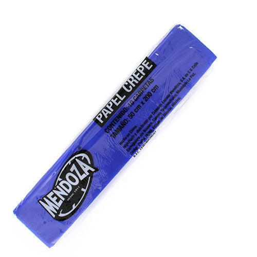 Papel Crepé Mendoza Azul Marino Paquete Con 10 Pliegos