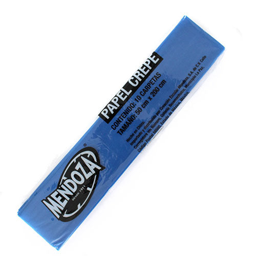 Papel Crepé Mendoza Azul Cobalto Paquete Con 10 Pliegos