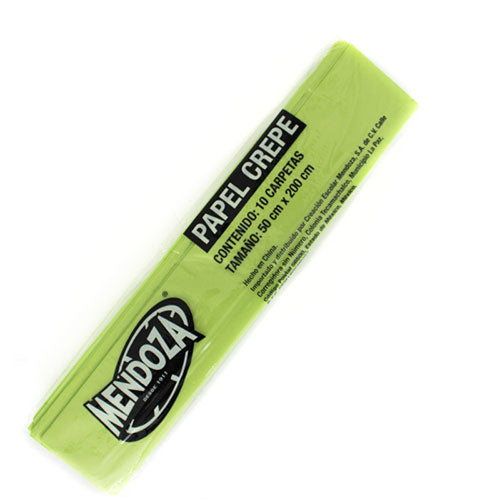 Papel Crepé Mendoza Verde Manzana Paquete Con 10 Pliegos