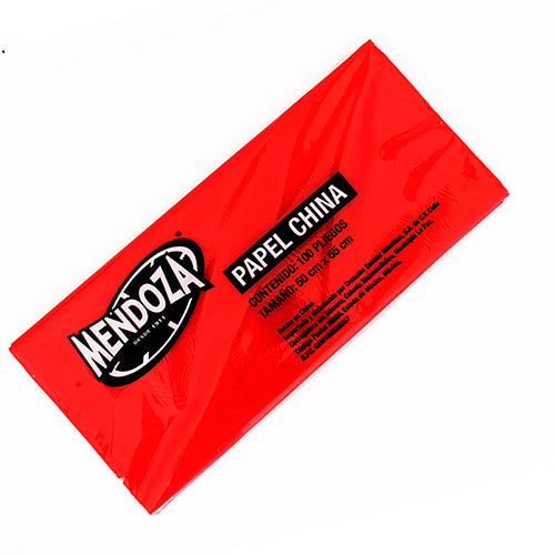 Papel China Mendoza Rojo Bandera Paquete Con 100 Unidades