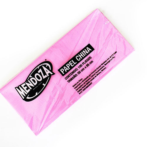 Papel China Mendoza Rosa Pálido Paquete Con 100 Pliegos