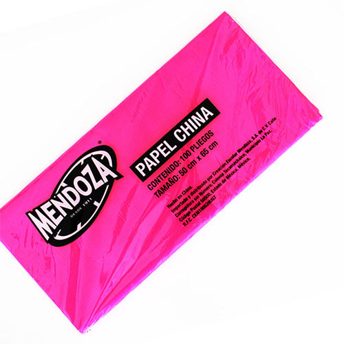 Papel China Mendoza Color Solferino Paquete Con 100 Pliegos