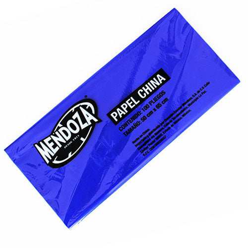 Papel China Mendoza Azul Marino Paquete Con 100 Pliegos