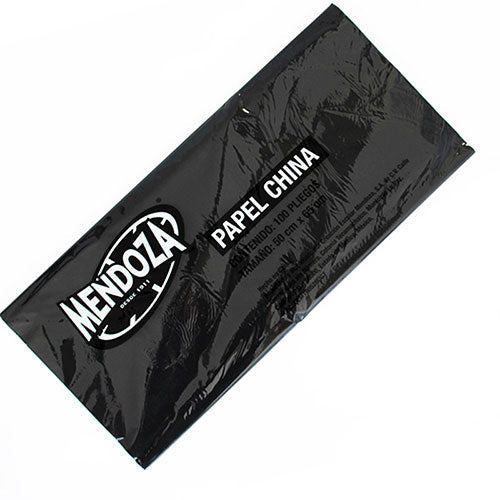 Papel China Mendoza Negro Paquete Con 100 Pliegos Para Manualidades