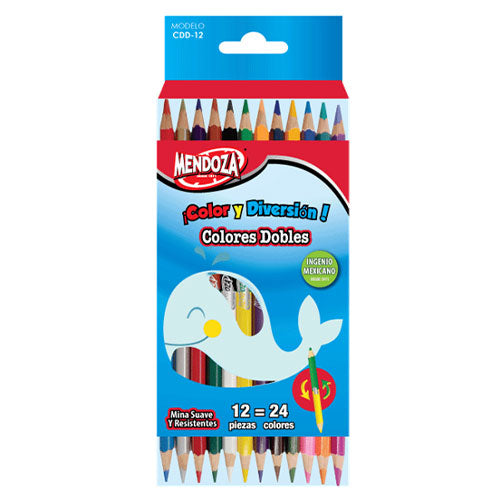 Lápices De Colores Doble Punta Mendoza Mina 4 Mm Caja Con 12