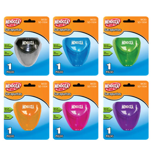 Sacapuntas Doble Orificio Mendoza Escolar En Blister Con 1 Unidad