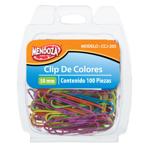 Clip Gigante De Colores 50 Mm Blister Con 100 Piezas