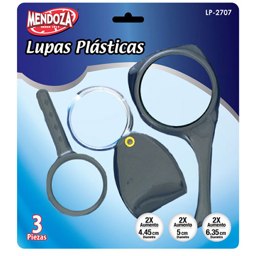 Lupa De Mano Escolar Lente Convergente Blister Con 3 Piezas