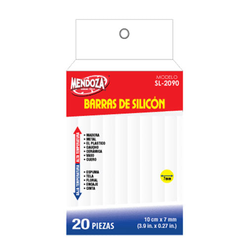 CAJA CON 20 BARRAS DE SILICON 100MM X 7MM MOD. SL-2090