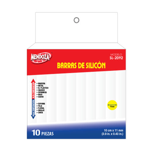 CAJA CON 10 BARRAS DE SILICON JUMBO 20CM X 11MM MOD. SL-2092