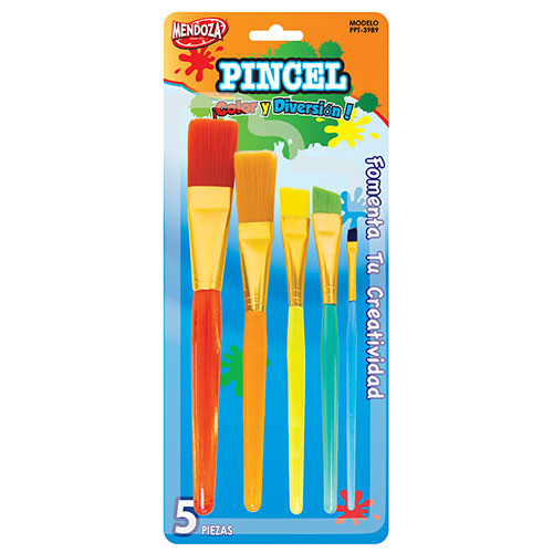 PINCEL MENDOZA PLANO TRANSLUCIDO C/5 PZ MOD. PPT-3989