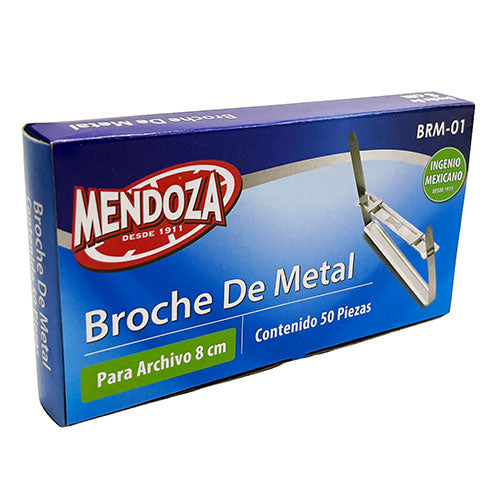 Broche Metálico Para Papel Mendoza 8 Cm Caja Con 50 Piezas