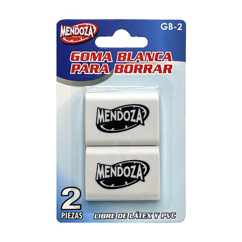 Goma Blanca Mendoza Escolar Blister Con 2 Unidades