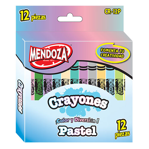 CRAYON MENDOZA CR-12P C/12 COLORES PASTEL