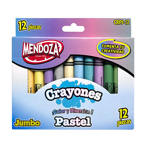 CRAYON MENDOZA CRPJ-12 JUMBO C/12 COLORES PASTEL