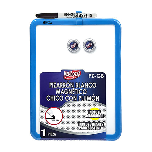 Pizarrón Blanco Magnético Mendoza Grande Con Imanes Y Marcador Negro 1 Pieza
