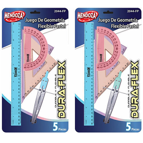 JUEGO DE GEOMETRIA FLEXIBLE COLORES PASTEL MOD.2044-FP