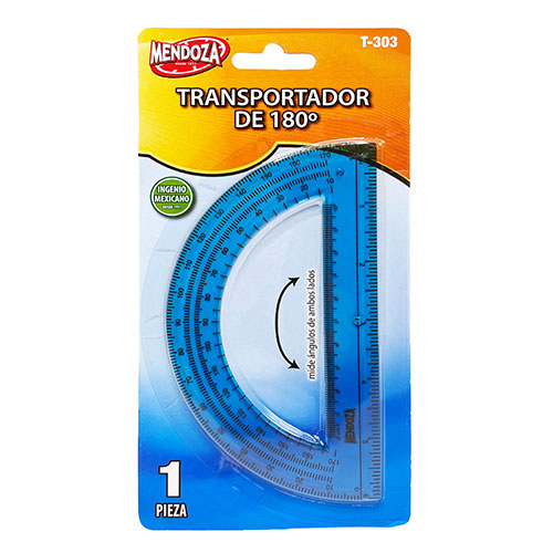Transportador Escolar Mendoza Plástico Semicircular 12 Cm 1 Pieza