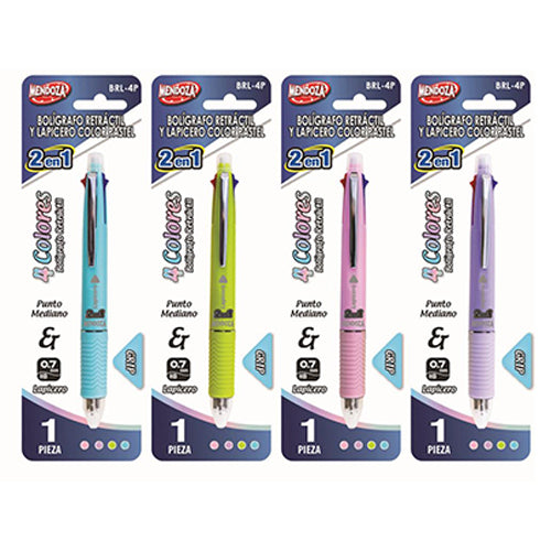 Bolígrafo Mendoza 4 Colores Esferográfico En Blíster
