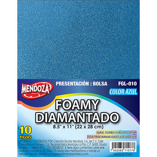 FOMMY T/CARTA  C/GLITTER AZUL MOD. FGL-010