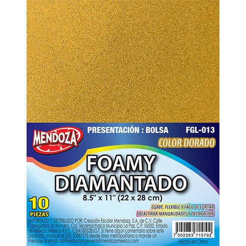 FOMMY T/CARTA  C/GLITTER DORADO MOD. FGL-013