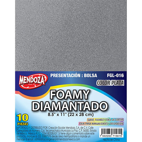 FOMMY T/CARTA  C/GLITTER PLATA MOD. FGL-016