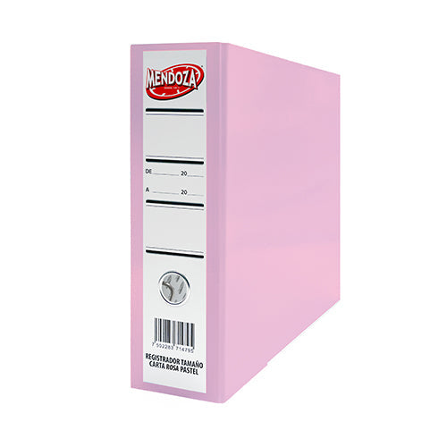 Registrador De Cartón Rosa Pastel Palanca Capacidad 700 Hojas