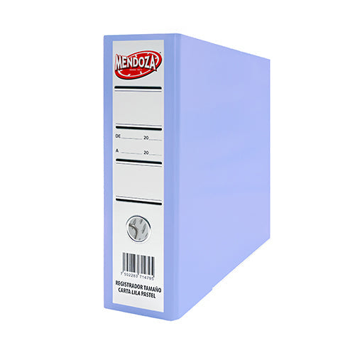 Registrador De Cartón Carta Mendoza Lila Pastel 700 Hojas 1 Pieza